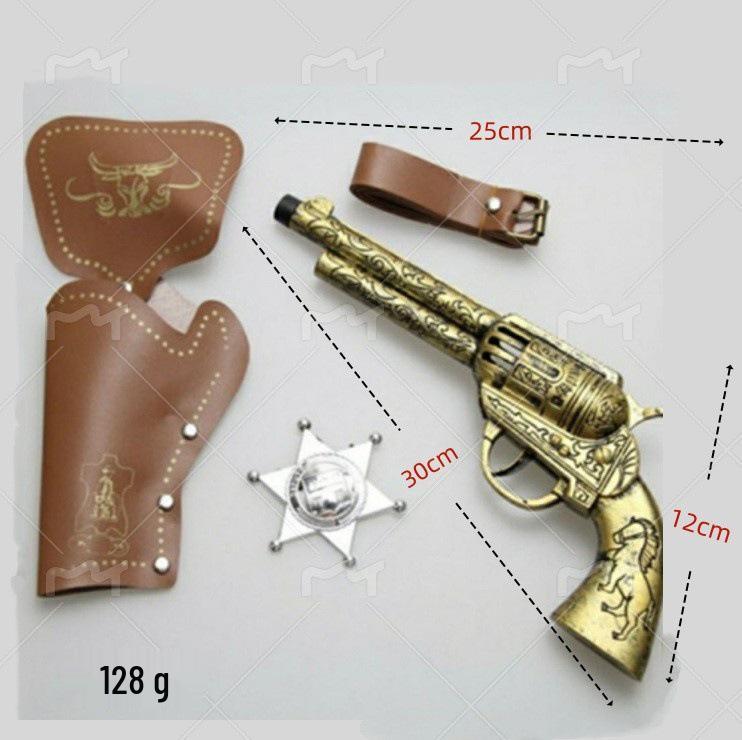 Cowboy Toy Set: Hat, Scarf, Revolver & Leather Holster