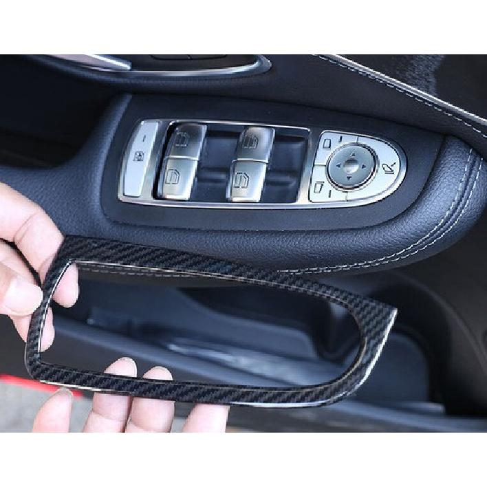 Carbon Fiber Window Lock Lift Panel Trim Frame 4X For -21 Mercedes-Benz GLC