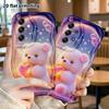Phone Case: 2D flat, suitable for Samsung Galaxy A34 A35 M05 M06 S20 S22 S21 FE Plus 5G protective cases, featuring moon, heart, and little bear, perf