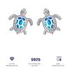 Damen Blaue Moissanit Schildkröten Ohrstecker Niedlicher Türkisfarbener Tierschmuck Ozean-Thema Brillantes Accessoire
