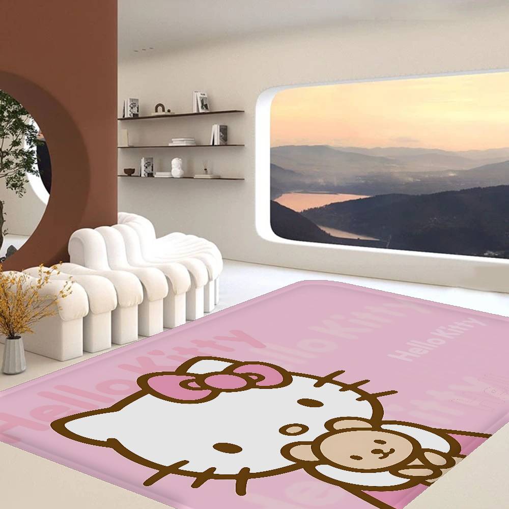 H-Hello Kitty Floor Mat Rectangle Anti-slip Home Soft Badmat Front Door Indoor Outdoor Mat Welcome Doormat