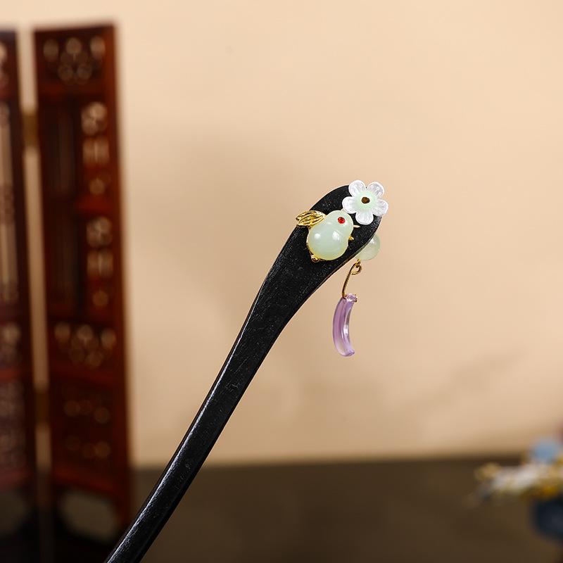 Antique-Style Wooden Hairpins: Chinese Qipao & Hanfu Headdress Accessories, Handmade for Hair Styling
