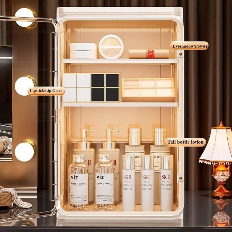 Cosmetic Storage Box Desk Lipstick Powder Dust-proof Storage Rack Large Capacity Perfume Skin Care Dressing Table Organizer Box