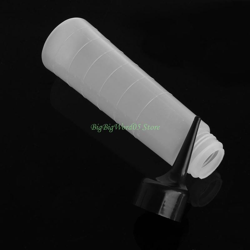 

24TE 250ml Clear Applicator Bottle with Scale Long Nozzle Pet Shampoo Dispenser Hair Color Applicator for Home Hair Salon белый