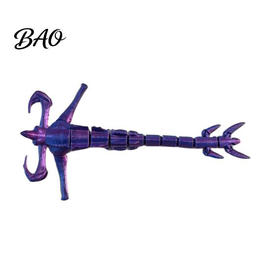 Customizable Pose Toy 3D Printed Sea Monster Toy, Multi-Joint Articulated Figure, Flexible Mythical Deep Creature Posable Desktop Ornament Fidget