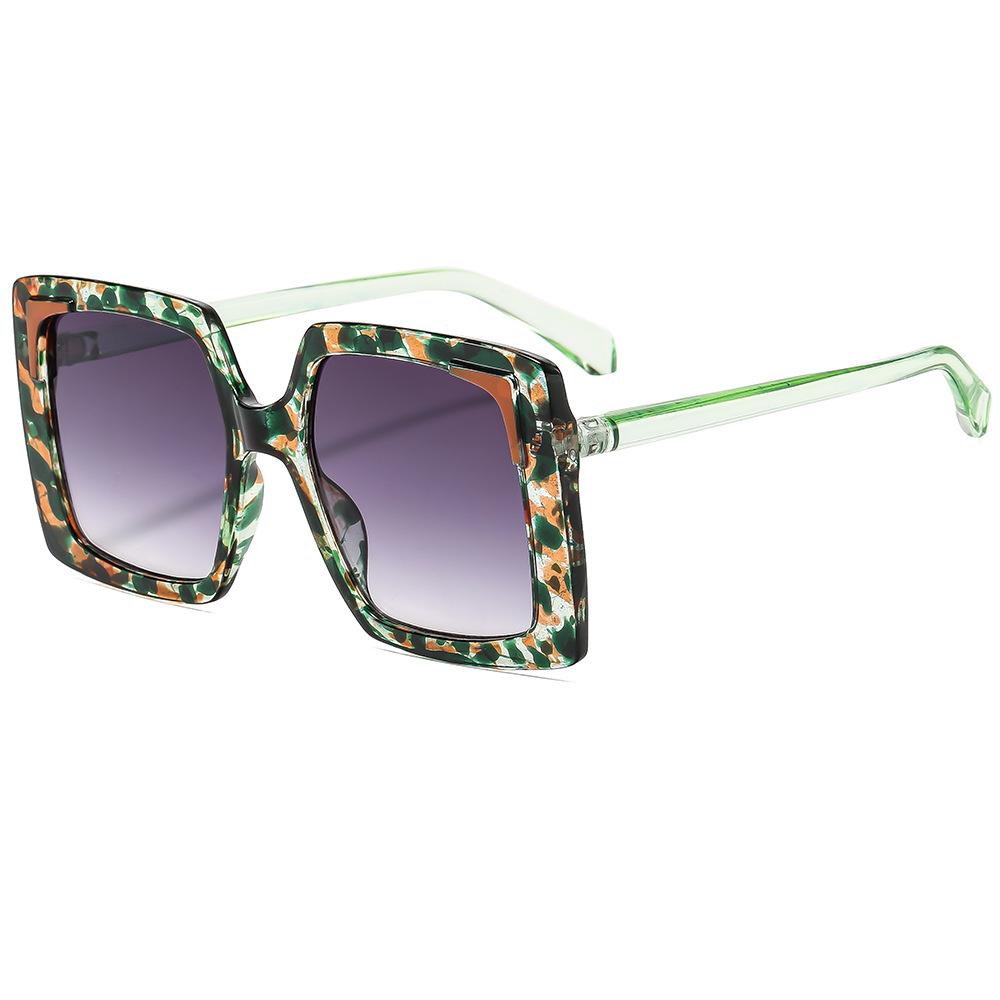 

New Retro Large Frame Square Gradient Women Sunglasses Personalized Brand Frame Design Trendy Versatile Men Glasses Uv400 as picture