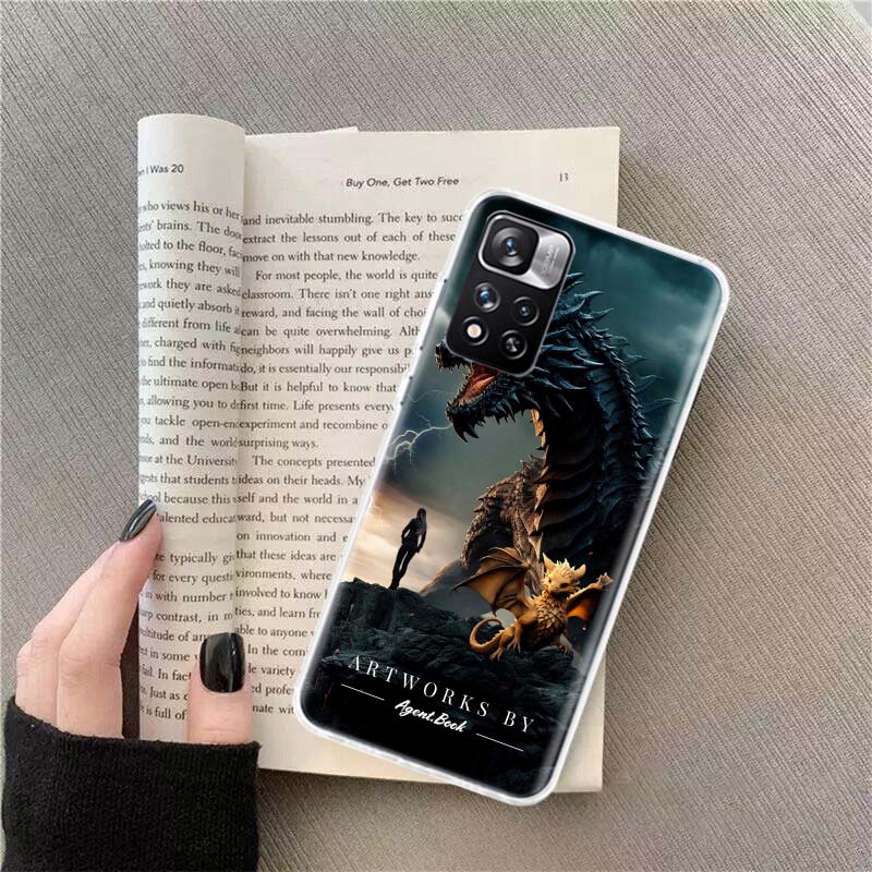F-Fourth W-Wing Dragon Phone Case For Xiaomi Redmi Note 11 12 14 13 Pro Plus 5G 14S 4G 12S 10 10S 11T Pro 11S 11E Coque Fundas T