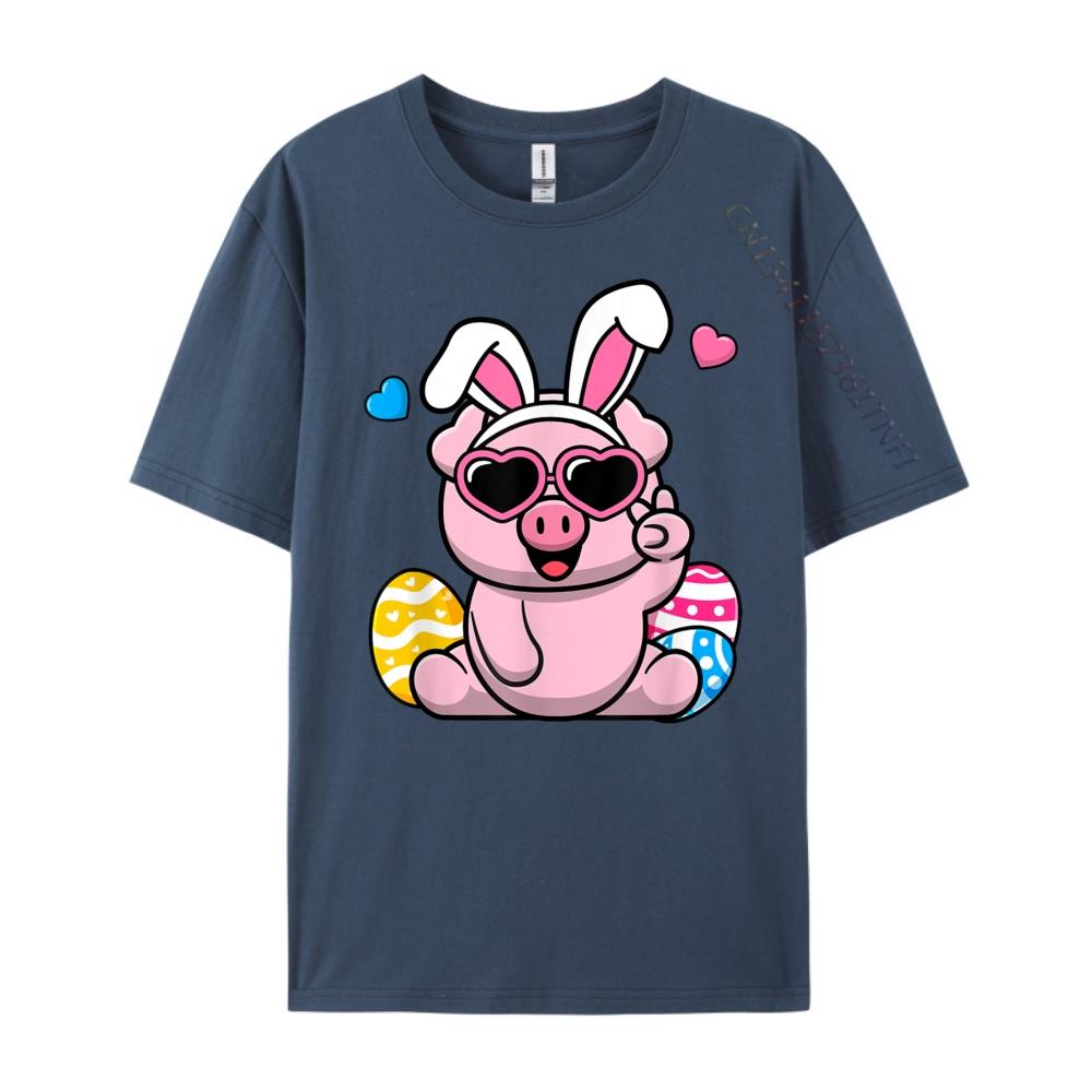 

Cute Pig Bunny Ears Easter Day Boy Girl Plain Shirt Cheap Graphic Shirts Natural Mens Designer Clothes Tops Tees 4XL