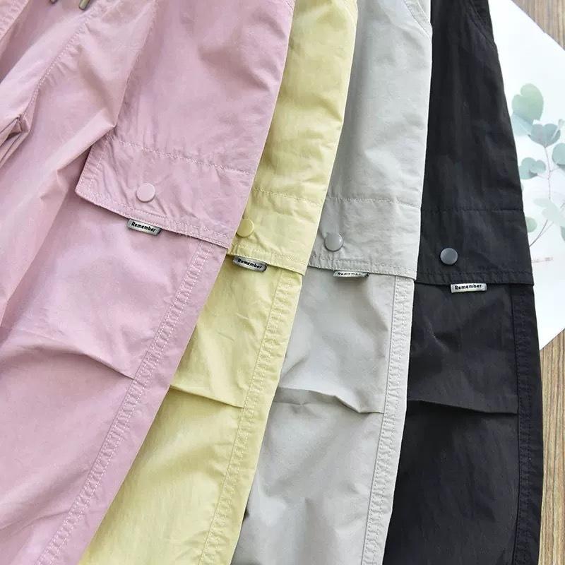 Autumn Fashionable Kids Cargo Joggers Ankle Pants Casual Trousers Light Breathable Summer Outfit