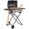 Gasgrill 5,6 KW Grillwagen inkl.. 2 Edelstahlbrenner, klappbare Seitenablagen, Räder, 101 x 50 x 102 cm, Schwarz