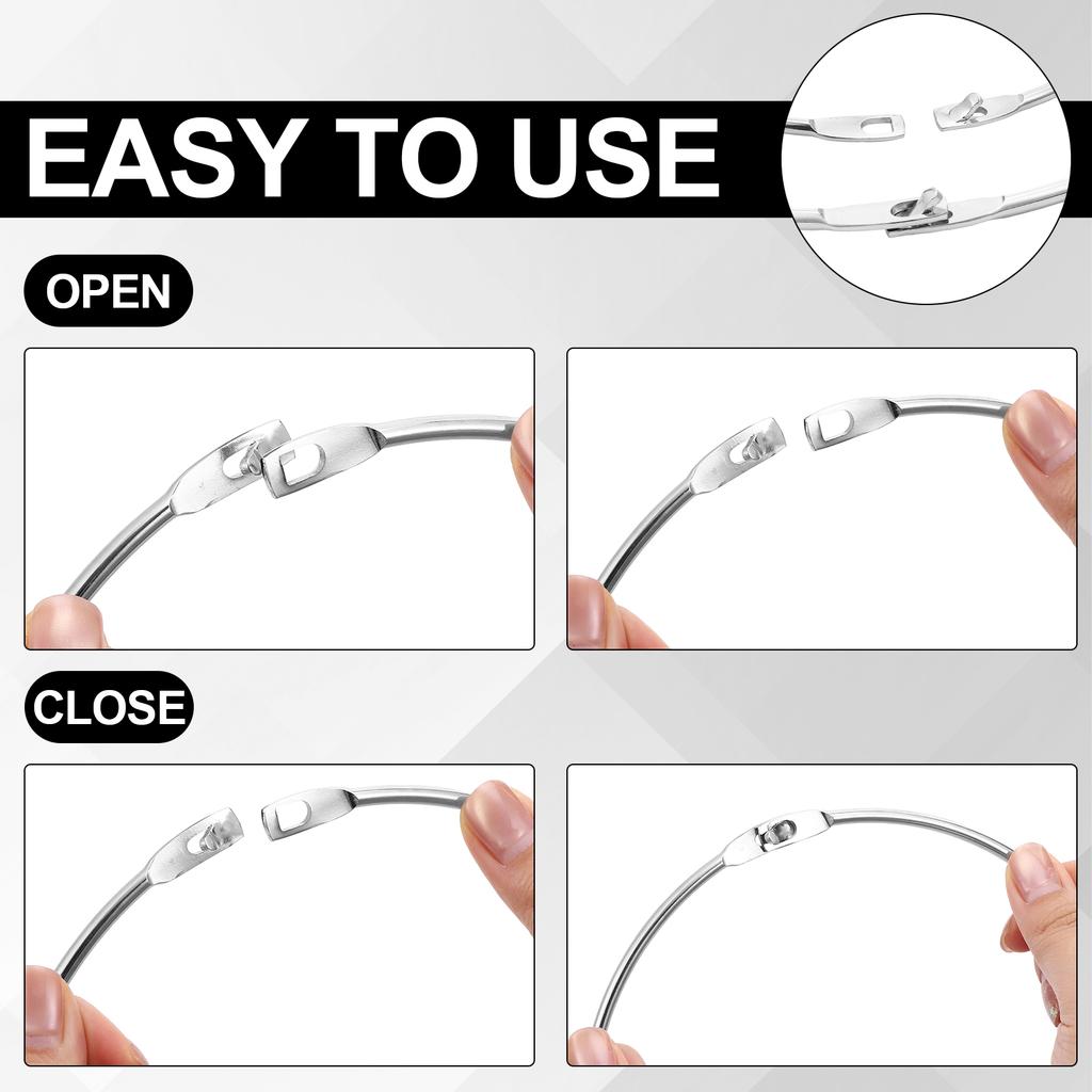 8 Pcs 6In Metal Rings Wrench Ring Organizer For Tools Metal Rings For Crafts Index Card Key Easy Open Close Large Binder Loops F