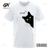 2024 Funny Cat Print Casual Oversized Mens Tshirt Streetwear Monogram Line Designer Harajuku Short Sleeve Top