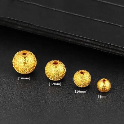 Gold-Plated Brass Auspicious Cloud Beads: Handmade DIY Lucky Charm Spacer Beads for Unisex Bracelets