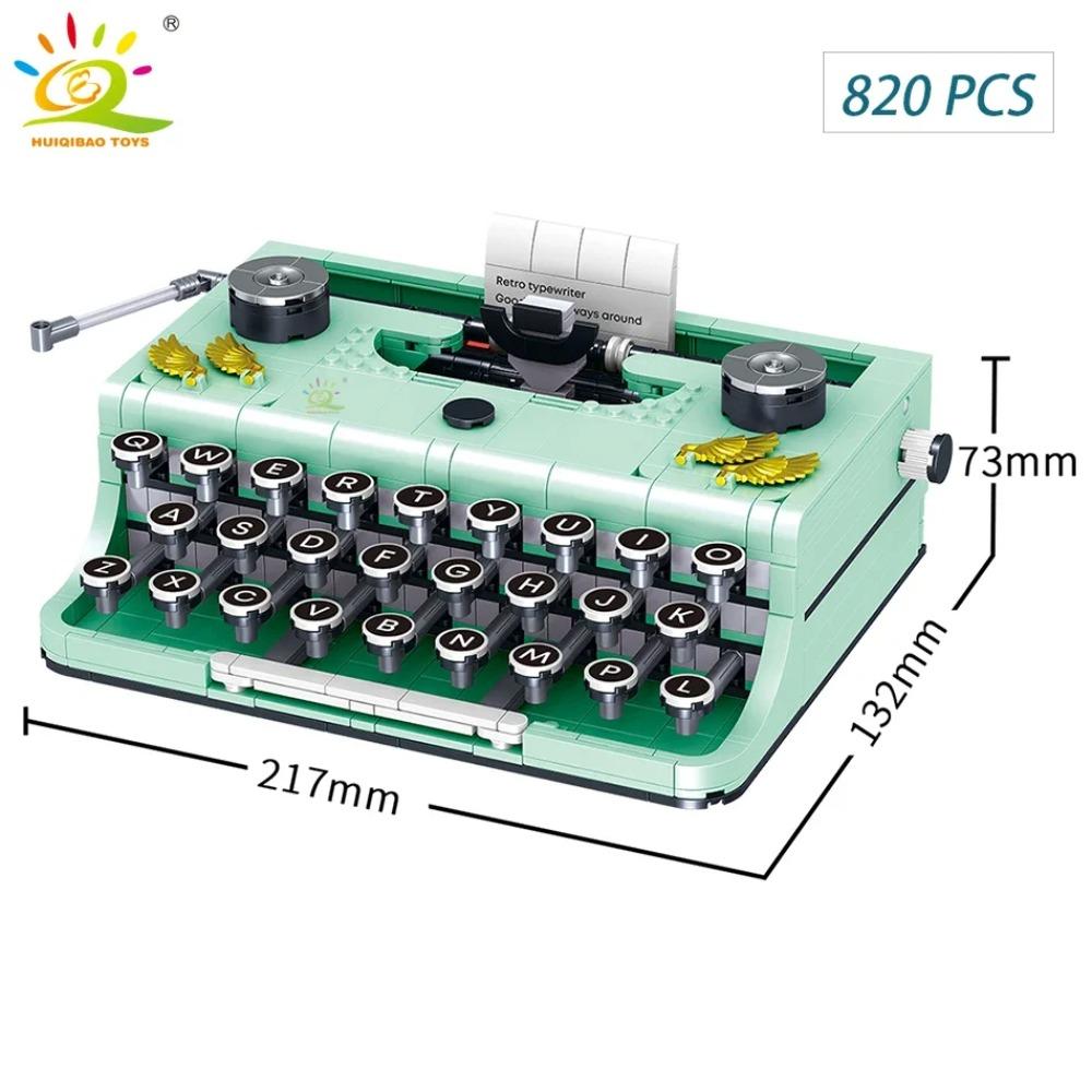 HUIQIBAO Simulation Retro Typewriter Micro Building Blocks Mini MOC Bricks Model Constrution Children Toys for Kids Aldult