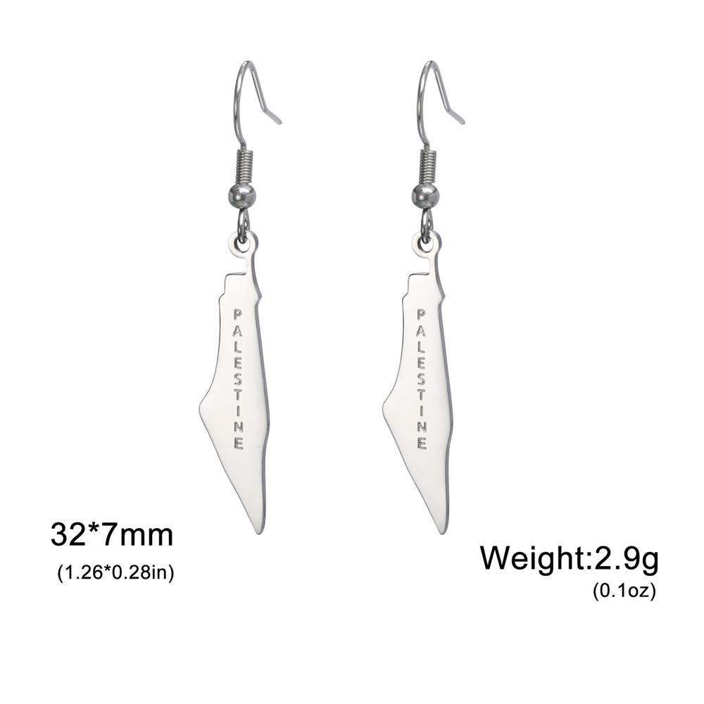 

My Shape Palestine Map Drop Earrings for Women Stainless Steel Gold Color Palestinians Ethnic Map Earrings Jewelry Wholesale