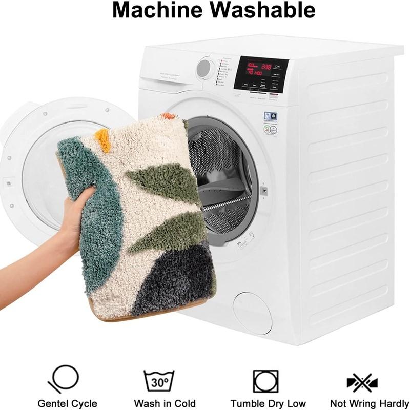 Bathroom Rugs Colorful Abstract Leaves Cute Bath Mat Boho Bath Rug Microfiber Floor Mats for Tub Bathroom Indoor Doormat