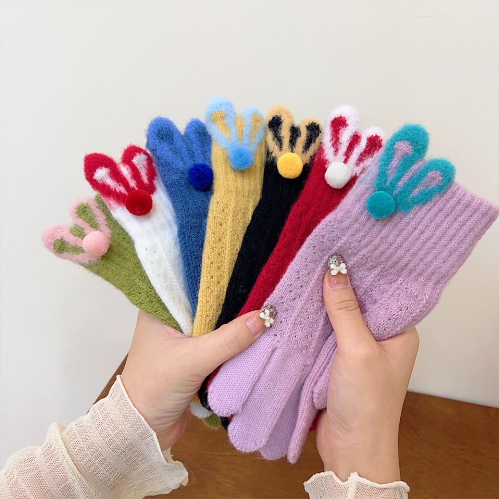 

Зимние женские теплые перчатки, утолщенные перчатки с длинными пальцами, модные женские варежки с сенсорным экраном