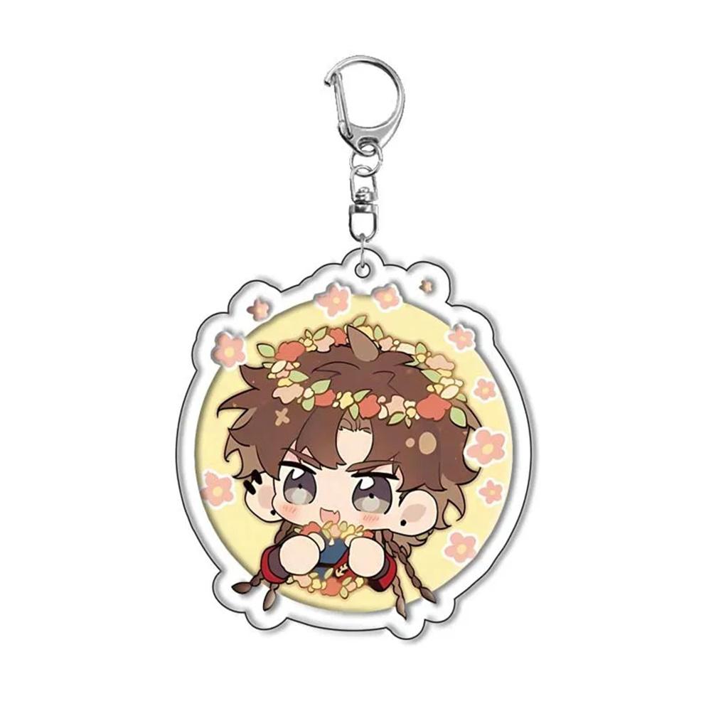 6CM Key Ring Figure Game Ashes Of The Kingdom Anime Acrylic KeyChain With Lu Su Liu Bian Sun Ce Desktop Display Decoration Gift