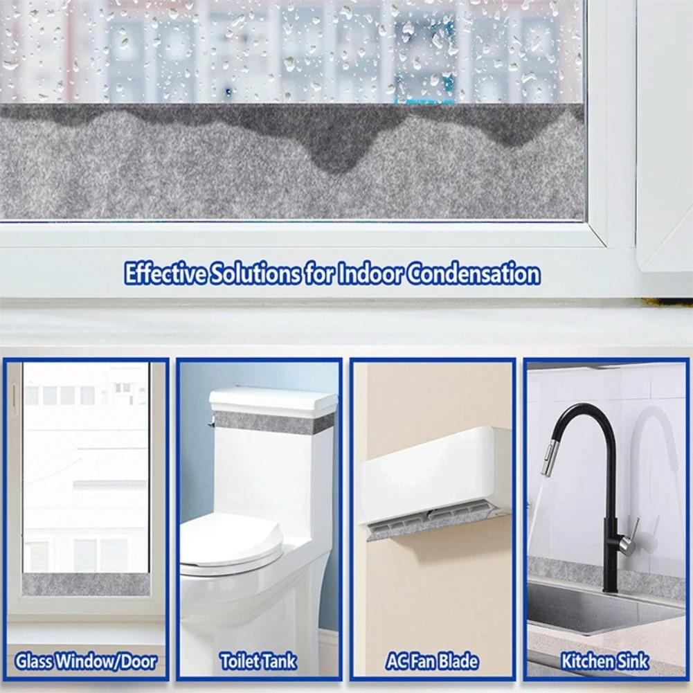 1pc Water Absorbing Felt Strip Roll for Window Use with Backing Designed To Prevent Moisture and Condensation Build Up