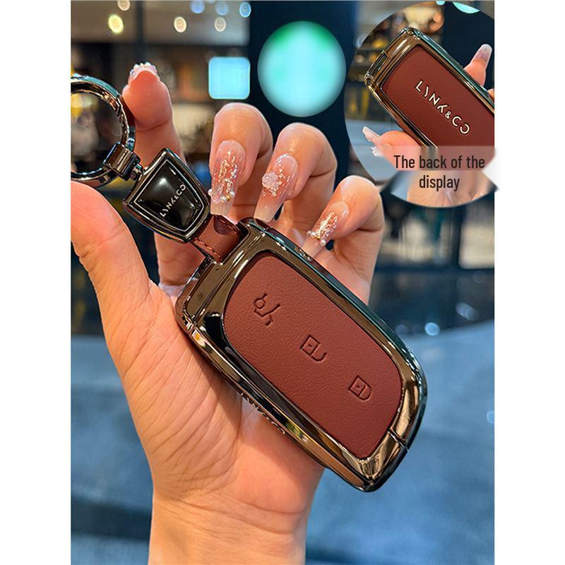 Lynk & Co 900 Leder Metall Schlüsseletui für 2025 Modell Z10 Fernbedienung