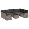 Garden Sofa Set with Cushions and Storage 10 Pcs Grey Poly Rattan
