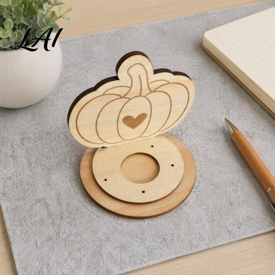 Decorative Autumn Centerpiece Wooden Candle Holder Halloween Tea Light Holder Pumpkin/Mushroom/Maple Leaf/Hedgehog for Table Centerpieces Fall Theme