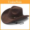 Western Mens Suede Cowboy Hat With Metal Buckle For Autumn Winter Elegant Style