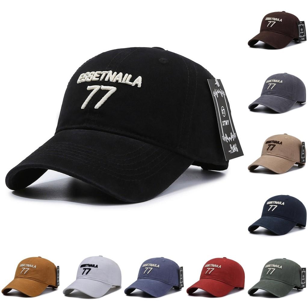 Letter 77 Essetnaila Embroidery Baseball Cap Outdoor Sun Protection Breathable