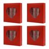 4PCS Red Pink White Heart Shaped Boxes 16 Grids DIY Handmade Gift Box Heart Gift Box Large Capacity with Window