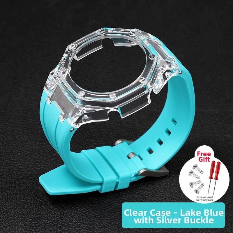 GA2100 watch Accessories Mod kit For Casio G-shock GA-2100 2110 Watch Scale Ring Metal dial Set | Steel case rubber strap Parts