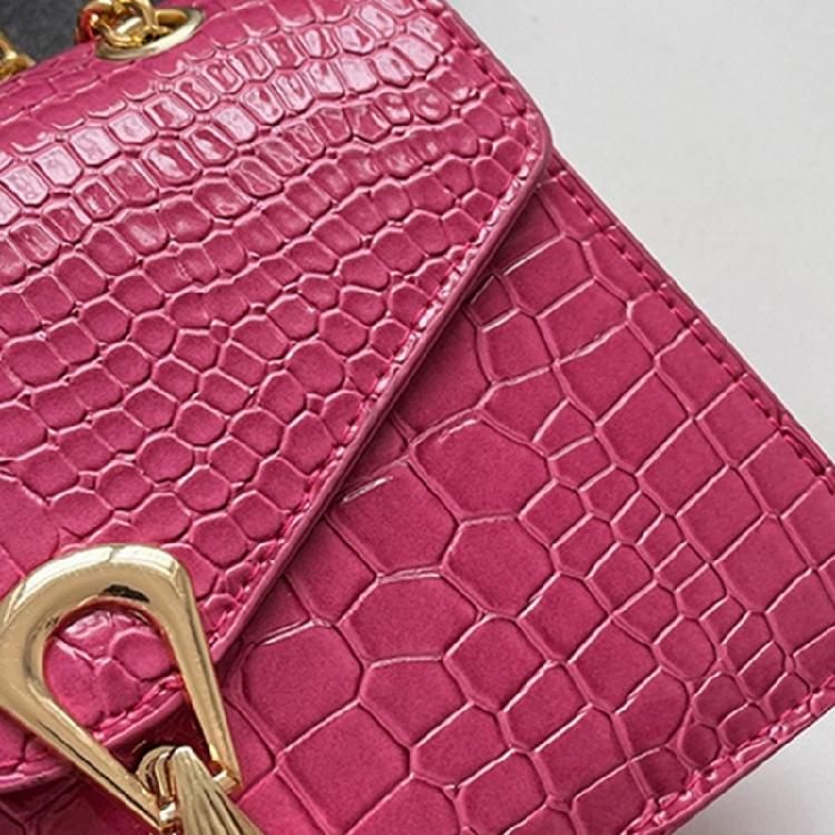 Alligator Print Crossbody Bag Shoulder Bag for Girl Women Solid Color Bag
