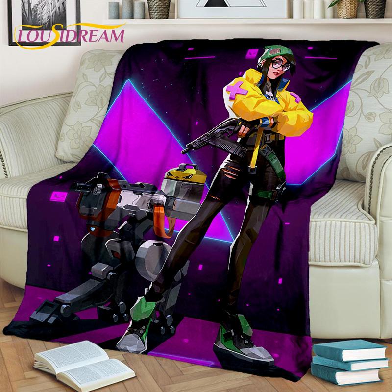 Cartoon Game VALORANT Gamer 3D Blanket,Soft Throw Blanket for Home Bedroom Bed Sofa Picnic Travel Office Rest Cover Blanket Kids