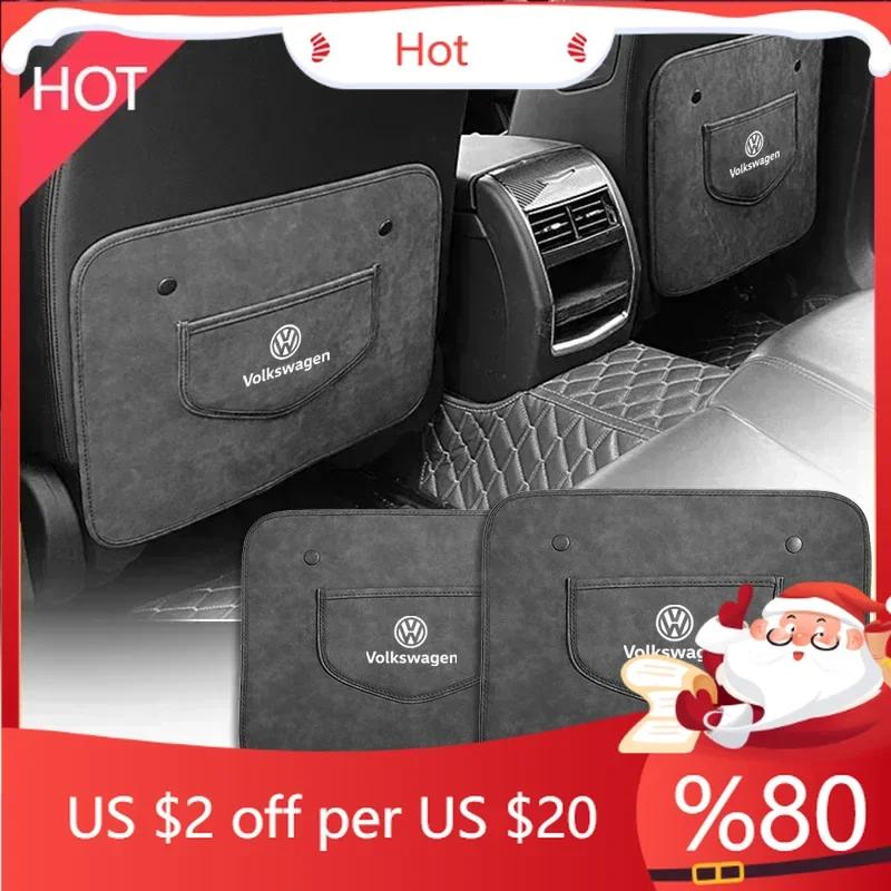 80% Hot B6 For Volkswagen PU Leather Car Anti-Kick Mats Auto Seat Back Protector Cover For VW GTI Polo Golf Passat Tiguan Art