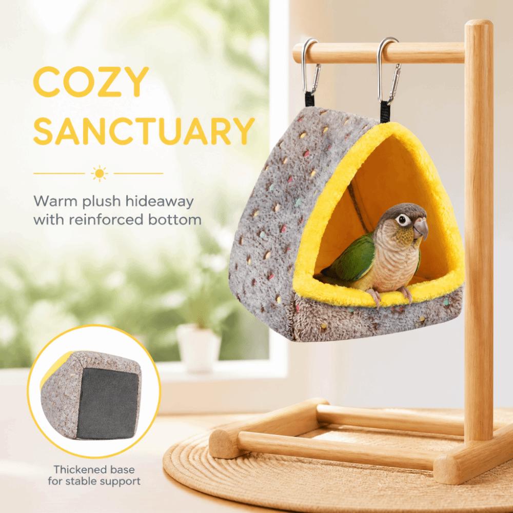 Support Board Hanging Bird Bed Warm Winter Plush Bird Bedding Bird Roost House For Guinea Pig