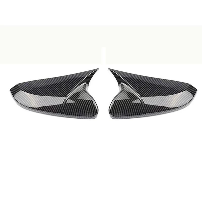 2PCS Horn Style Side Mirror Covers for Honda Civic 10th 2016-2020 ABS Plastic Car Exterior Accessories