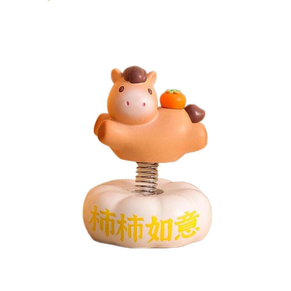 Harz Tierkreis Pony Ornament Schüttelbare Handgefertigte Schaukelpferd Figur Pferde Maskottchen Jahr des Pferdes