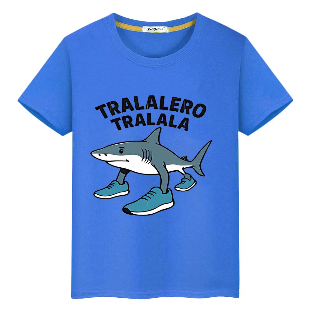 Tralalero tralala Potisk 100% bavlna tričko pro děti kluk 10 let Kawaii Trička y2k anime Topy Roztomilé Krátký pride tričko dívčí oblečení