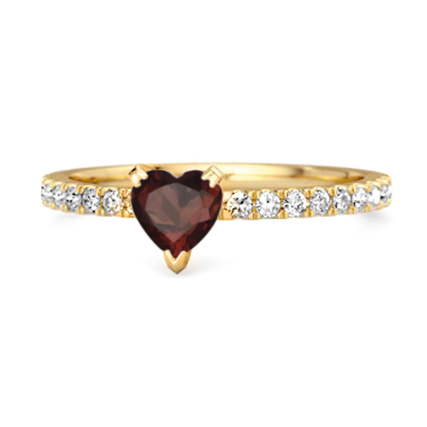 Garnet pave Band Ring - 925 Sterling Silver Gold Vermeil 12