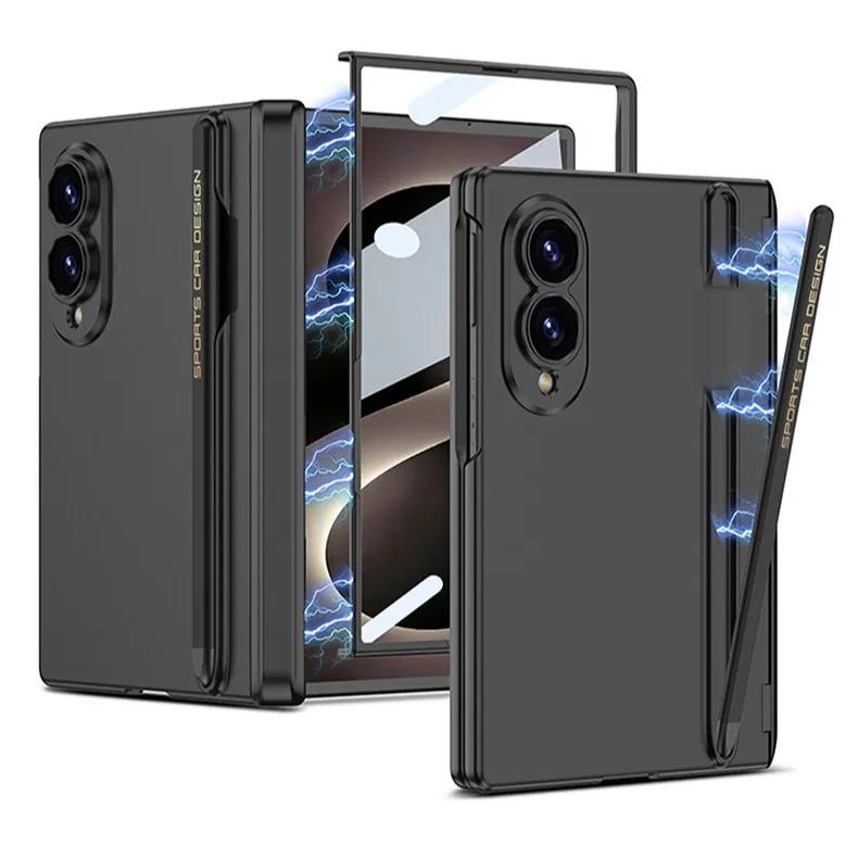 Magnetic Phone Case with Hinge and Integrated Pen Slot for Samsung Z Fold8, Comes with A Pen, Full Protective Cover