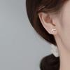 S925 Silver Stud Earrings Women's Ear Hole Earrings Niche Design Earbone Studs High-end Earrings
