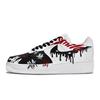 Nike Air Force 1 Slip Resistant Abrasion Resistant Low top Skateboard Shoes Unisex Black White Red CW2288-111(Team80-S-BOX)