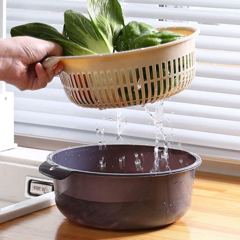 Dvojitá dutá miska na ovoce Plastový košík na zeleninu Domácnost Zahuštěný kuchyňský košík na ovoce Velký kreativní obývací pokoj Ovocný talíř