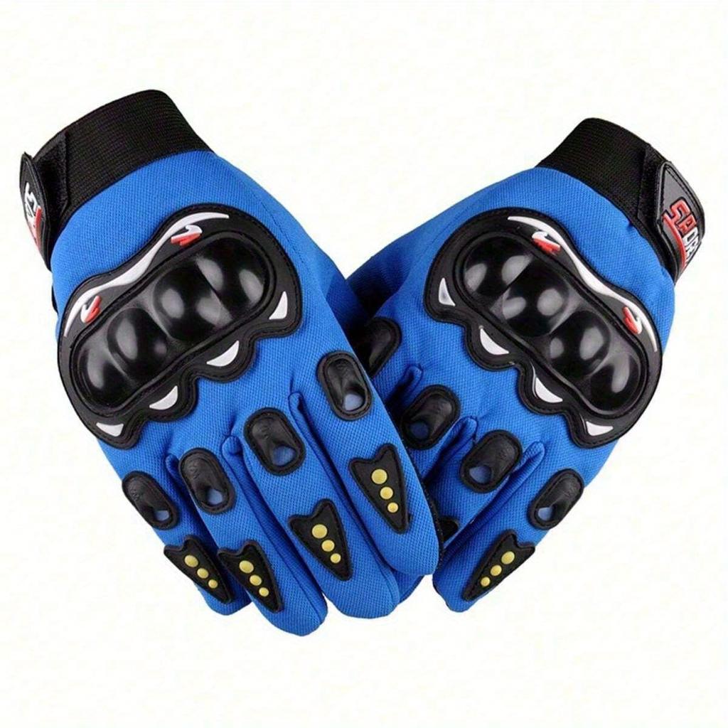 1 Pair Spring/Summer/Autumn Cycling Hard Shell Full Finger Gloves, Motorcycle/Motorbike/Outdoor/Off-Road Protective Gloves
