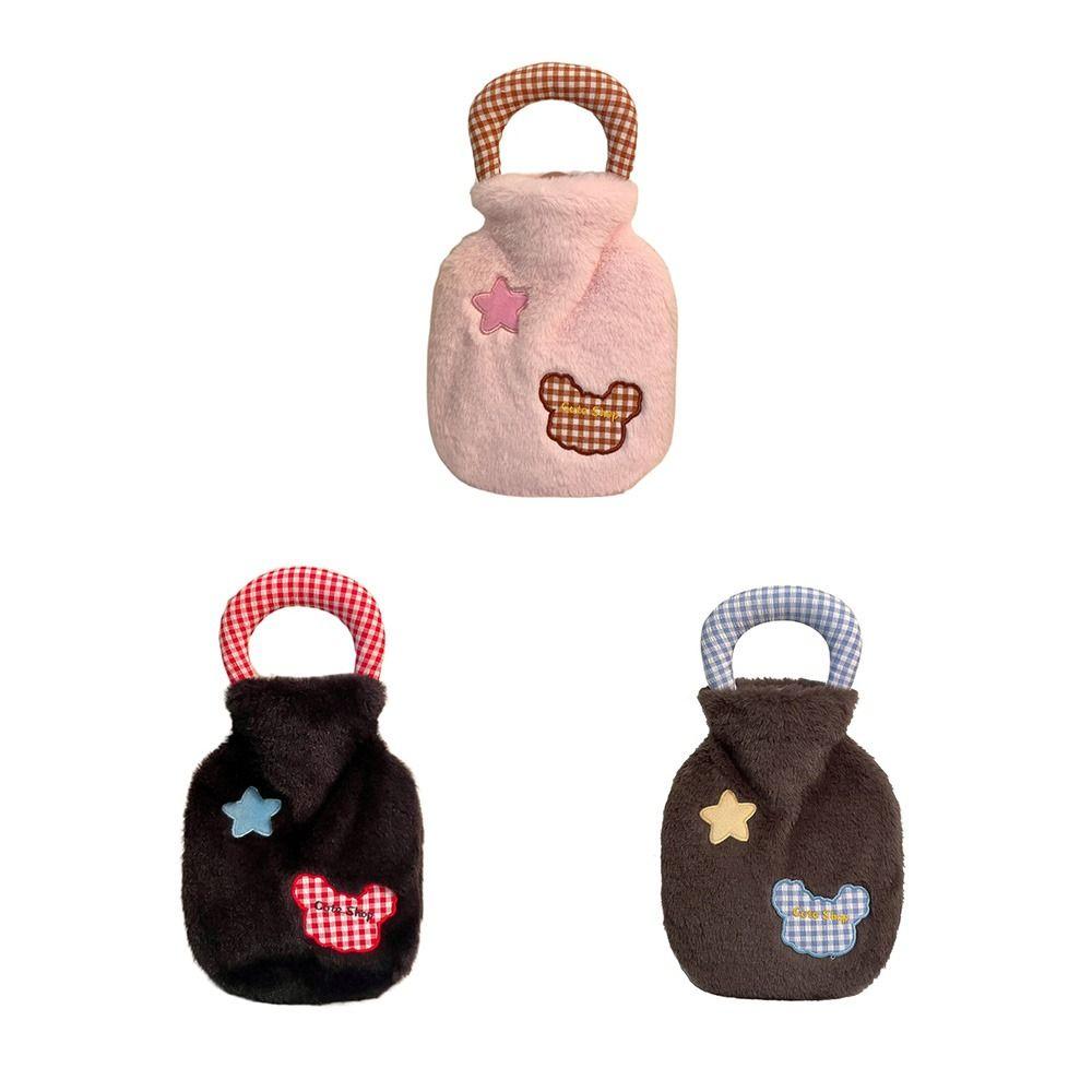 Cute Plush Hot Water Bag Water-filling 400ml Hand Warmers Anti-scalding Leak-proof Cartoon Warm Water Bag Winter