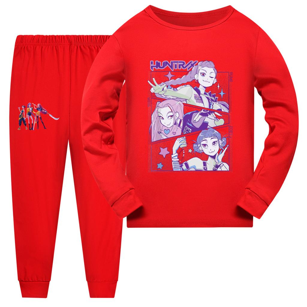 Children's Summer Sports T-shirt And Pants Two-piece Sportswear Set Long Sleeve Printed Suit