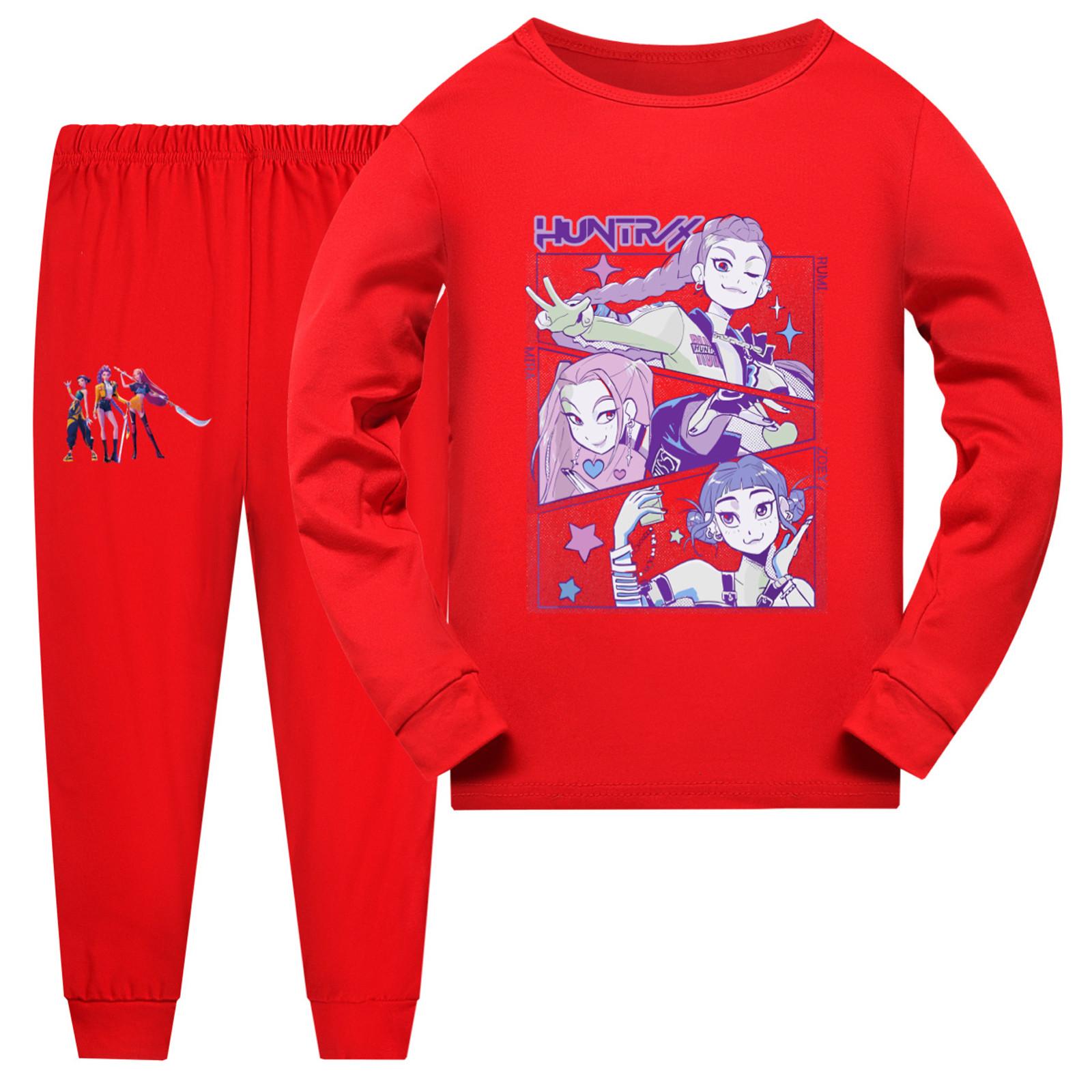 

Детская летняя спортивная футболка и брюки, комплект спортивной одежды из двух предметов, с длинным рукавом, с принтом 120 красный