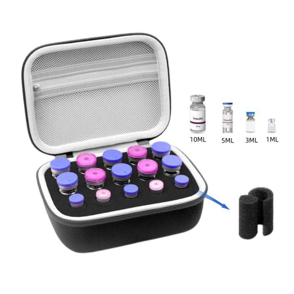 3ML/10ml Insulin Vial Storage Case 9/10/15/30 Slots Waterproof Insulin Vial Protector Wear-resistant EVA Essential Oil Case