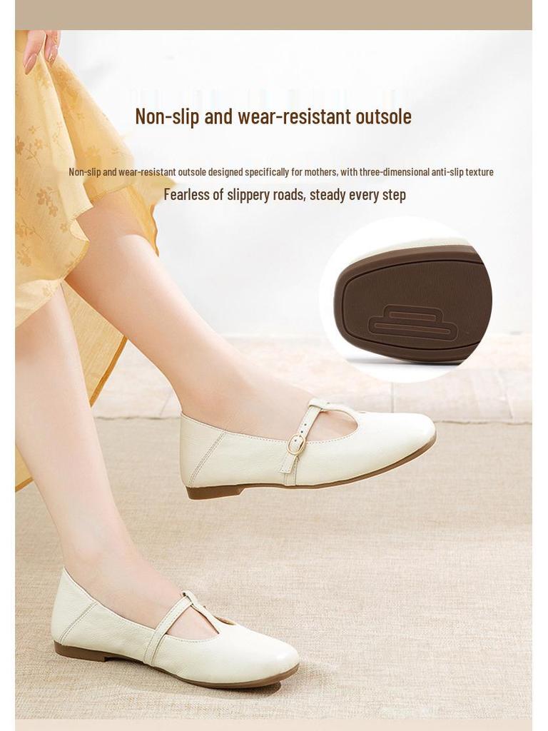 Eleganta retro höstskor 2025 med slip-on Mary Jane-skor, låg klack och fyrkantig tå och spänne.