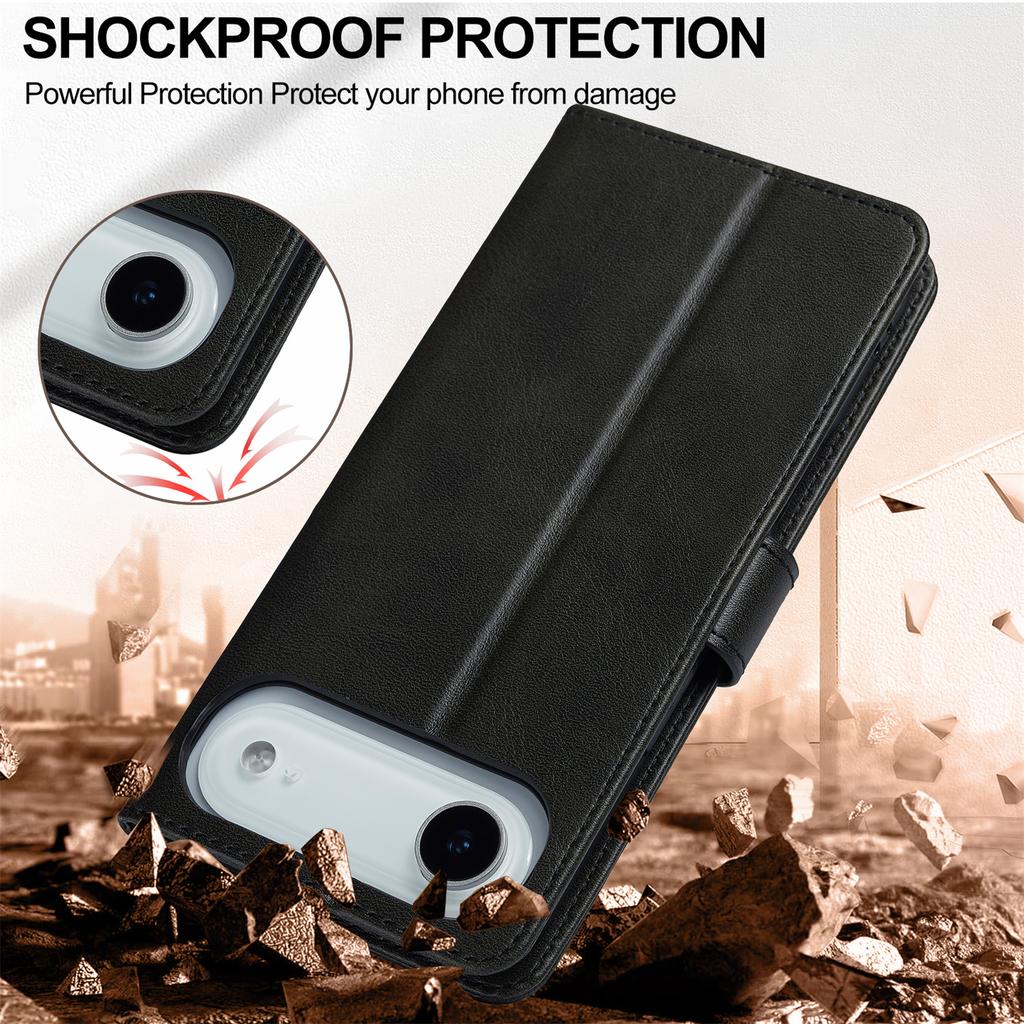 LC.IMEEKE For iPhone 17 Air Case Calf Texture PU Leather Stand Wallet Phone Cover