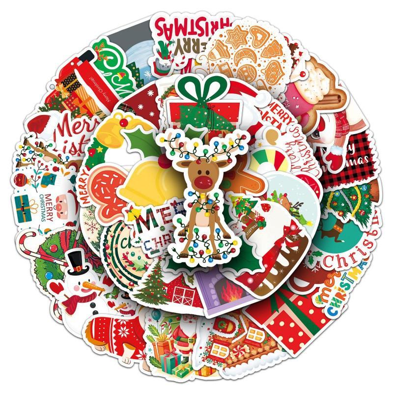 50 Christmas Graffiti Stickers Personalized Cartoon Holiday Creative Decoration Luggage Phone Case